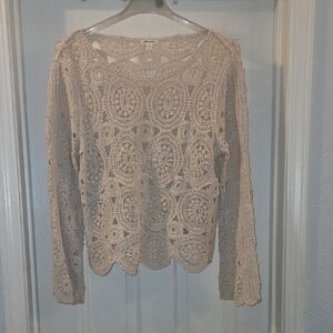 Ultra Pink Crochet Top "Whimsical Indie" Size XL